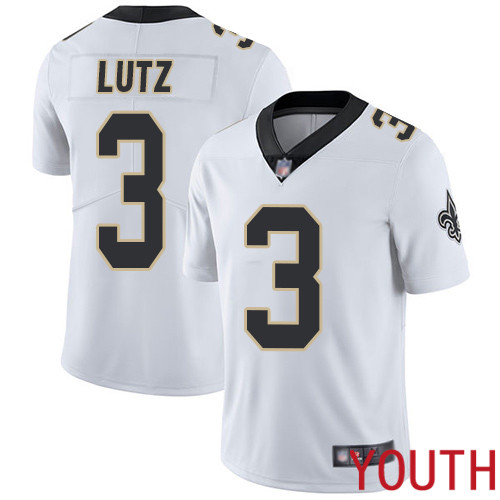 New Orleans Saints Limited White Youth Wil Lutz Road Jersey NFL Football #3 Vapor Untouchable Jersey